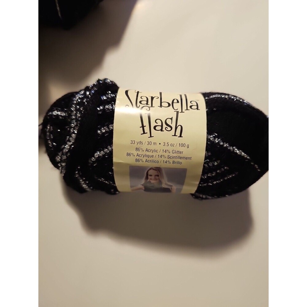 Starbella Flash GILDED Premier Yarns  Skein Discontinued Black Silver Metallic